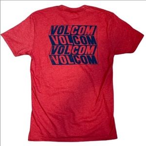 VOLCOM Red Blend Short Sleeve Graphic Print T-shirt Size Medium NWT